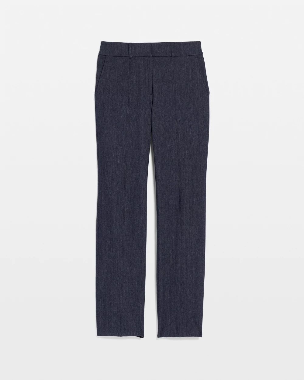 High-Rise Straight Leg Denim-Look Pant | White House Black